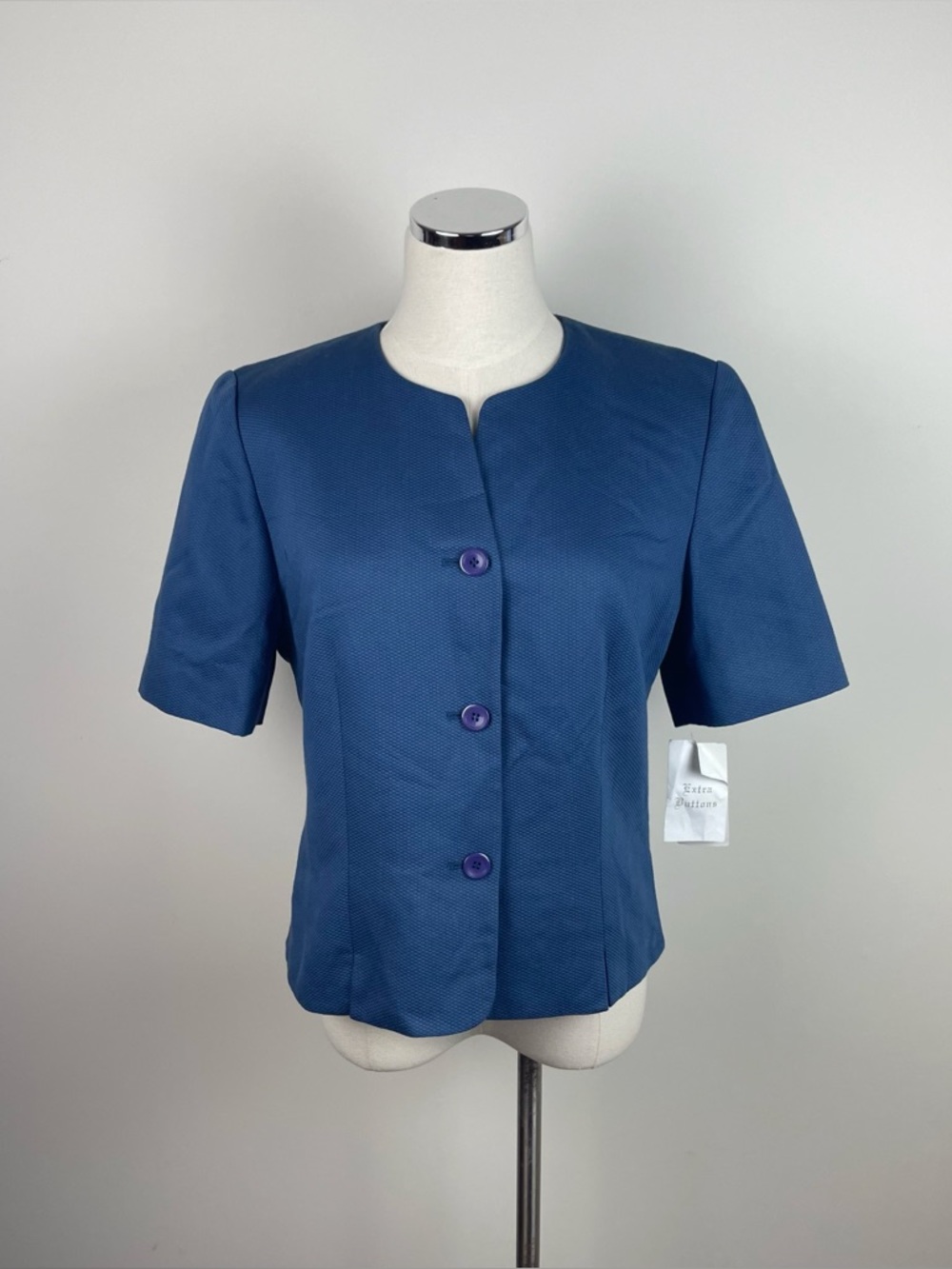 Pendleton Solid Blue Button Front Blouse Top Women Size 10 New With Tag